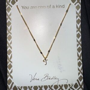 Vera Bradley Gold T Initial Necklace